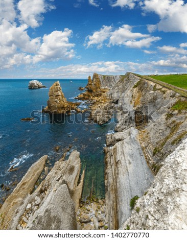 Image, Stock Photo Cantabrian coast with overcast sky