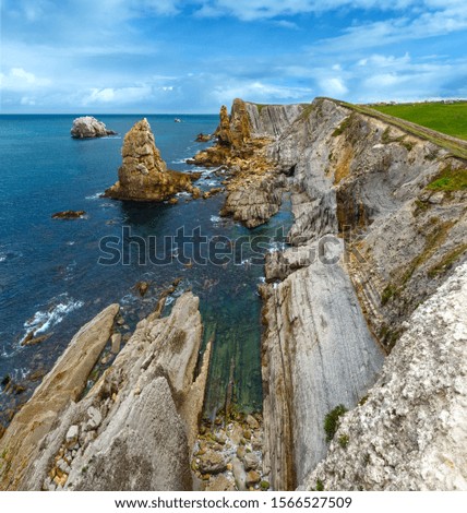 Similar – Image, Stock Photo Cantabrian coast with overcast sky