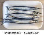 Atlantic saury fish, paparda or alcrique, Scomberesox saurus