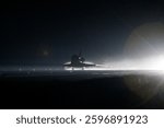 Atlantis nears touchdown for the final time on Runway 15 at the Shuttle Landing Facility at NASA