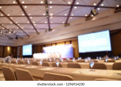 Atmosphere Of Conference Hall Before Annual Shareholders Meeting Blur Background,business Concept