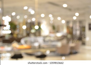 Atmosphere Of Living Room Blur Background,use For Backdrop Or Web Design.