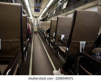 Atmosphere And Seats In Premium Economy Train Carriages