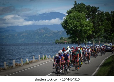 The Atmosphere Of The Tour De Singkarak Bicycle Race In West Sumatera, Indonesia, (11/11/2018).