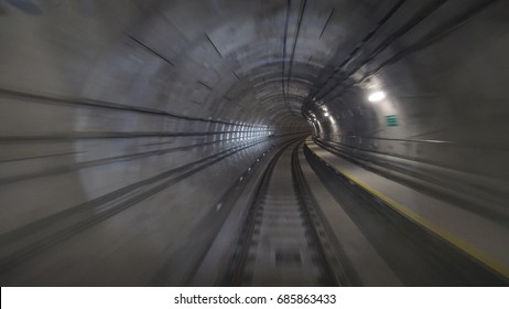 Atmosphere In Tunnel Malaysia MRT (Mass Rapid Transit). The Latest Public Transport In Malaysia.