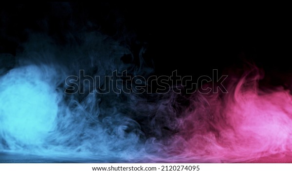 Atmospheric\
smoke, abstract color background,\
close-up.