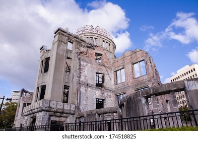 Atomic Bomb Dome, The Building Was Attack By Atomic Bomb In World War 2. A  Building In Hiroshima, Japan