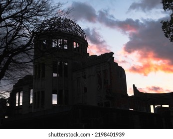 Atomic Bomb Dome Hiroshima At Dusk