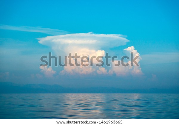 Atomic nuclear bomb\
explosion like cloud
