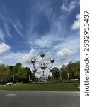 Atomium in Belgium Brussels from far perspective