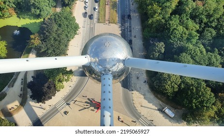 Atomium metallic spherical element viewed from inside, Brussels Belgium - Powered by Shutterstock