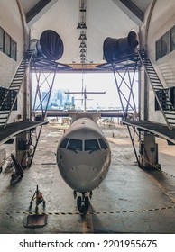 ATR 72 Parked In Hanger