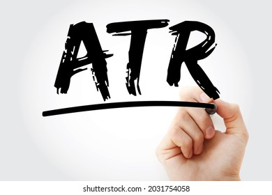 ATR Average True Range - Technical Analysis Volatility Indicator For Commodities, Acronym Text With Marker