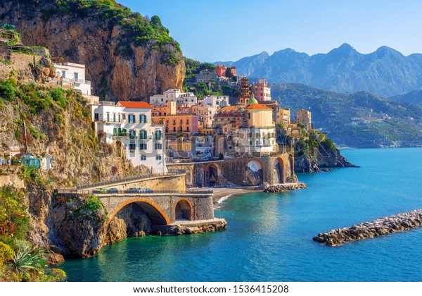 Atrani Town By Amalfi On Beautiful Stock Photo (Edit Now) 1536415208