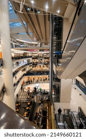 Atrium of the STOCKMANN Shopping Center St. Petersburg, Russia - February 22, 2022