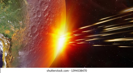 Attack of the asteroid (meteor) on the Earth 
