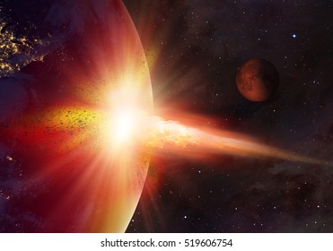 Attack of the asteroid on the Earth 