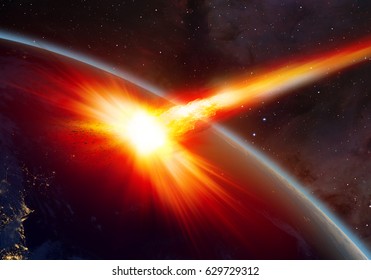 Attack of the asteroid on the Earth 