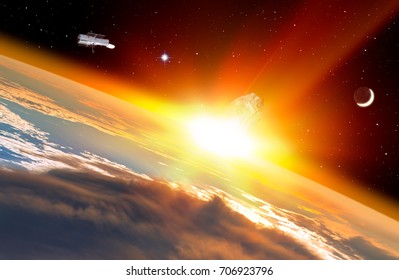 Attack of the asteroid on the Earth 