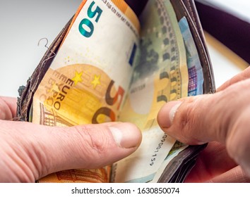 Attention Counterfeit Euro Banknotes Background