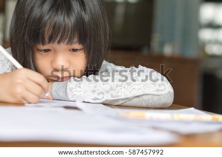 Attention deficit hyperactivity disorder (ADHD) and Learning disability (LD) in children and teens concept. Asian students practice math subject for test. Education student studying.