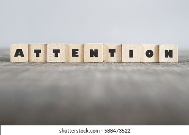 ATTENTION word made with building blocks