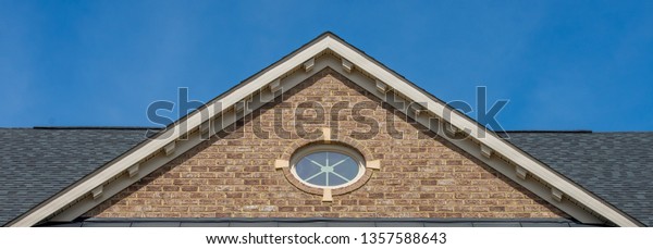 Attic Window Vent On Brick Wall Stock Photo Edit Now 1357588643