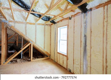 Attick Loft Insulation Partly Isolated Wall