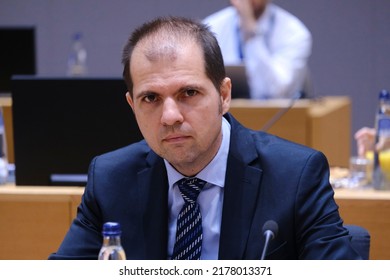 Attila Gyorgy ,Minister For Finance Arrives To Attend In An Economic And Financial Affairs Council Configuration (ECOFIN) In Brussels, Belgium On July 12, 2022.