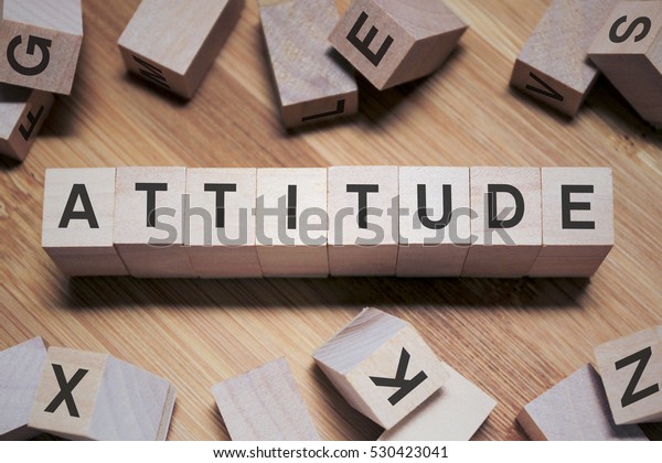 Attitude Word In Wooden\
Cube