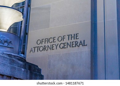 Attoney General Office Robert F Kennedy Justice Department Building Pennsylvania Avenue Washington DC Completed in 1935. Houses 1000s of lawyers working at Justice.