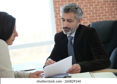 Attorney Meeting Client In Office