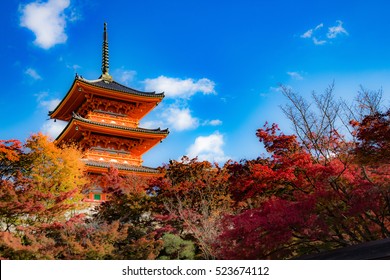 Attraction in Japan. The Kiyomizu temple, Kyoto, Japan. Famous temple of Japan. - Shutterstock ID 523674112