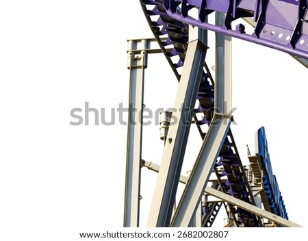 Attraction roller-coaster (switchback) isolated, on a white background   
