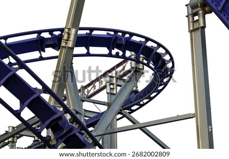 Attraction roller-coaster (switchback) isolated, on a white background   