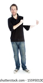 Attractive 30 Years Old Caucasion Man Shot In Studio Isolated On A White Background