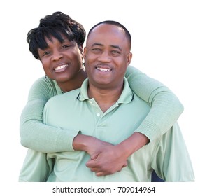 Attractive African American Couple Isolated On A White Background.