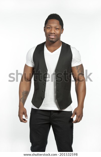 Attractive African American Male Model Wearing Stock Photo 201532598 ...
