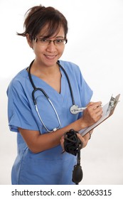 Attractive Asian Filipino Nurse Doctor Healthcare Worker