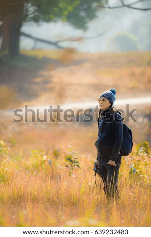 Similar – Foto Bild mädchen auf wiese Glück