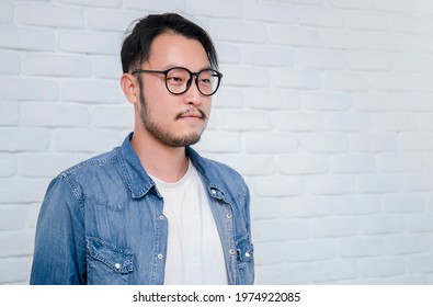 Attractive Beautiful Positive Asian Man Close Stock Photo 1974922085 ...