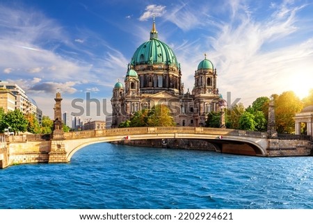 Attractive cathedral or Berliner Dom on Museum Island over the Spree river, Germany