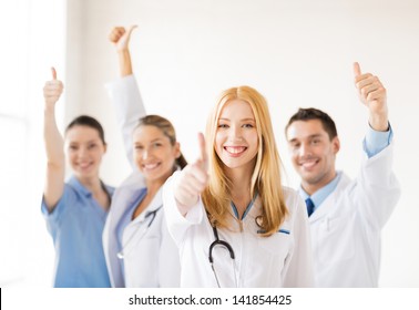 Attractive Female Doctor Group Doctors Showing Stock Photo 141854425 ...