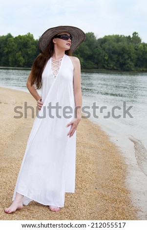 Similar – Image, Stock Photo Woman balancing at the edge of the pool