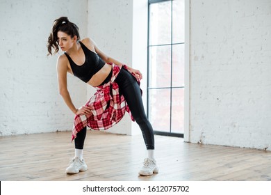 Attractive Girl Posing While Dancing Jazz Funk