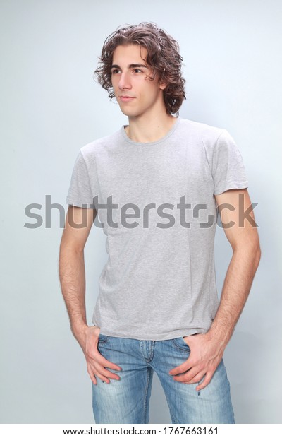 Attractive Male Model Short Hair Posing Stock Photo 1767663161 ...