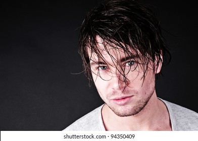 Attractive Man With Wet Hair