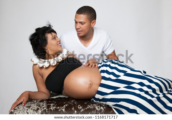 Attractive Mixed Race Pregnant Couple Stock Photo Shutterstock