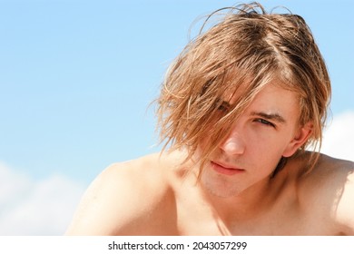 Attractive Sad Young Man With Tousled Hair