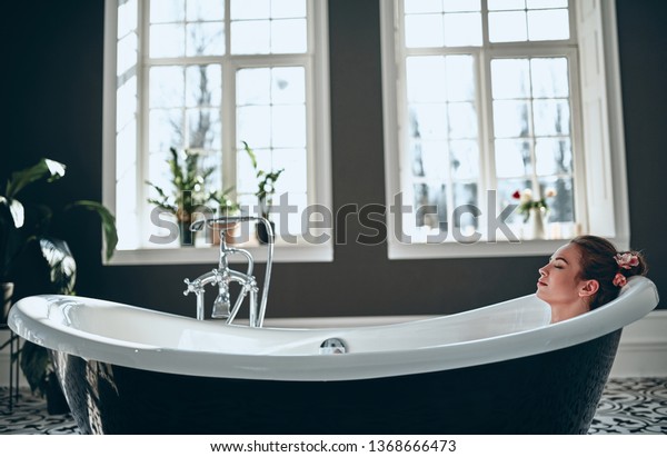 Attractive Sexy Woman Lying Naked Bath Stock Photo Edit Now 1368666473